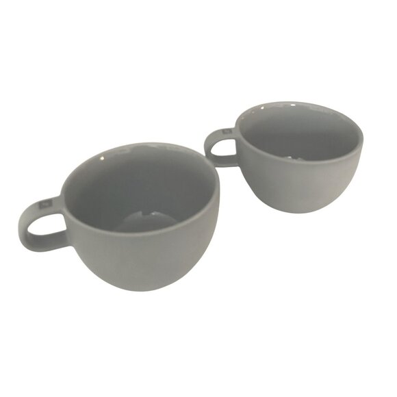 Nespresso Light Grey Coffee Mug Set Of 2 By Big Game 2.5" High 4" Wide Durable & - Picture 1 of 2